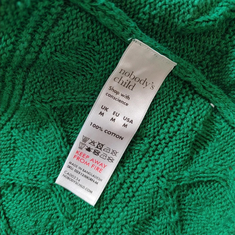 Nobody's Child Green Pointelle Knitted Tank Midi Dress – Size Medium