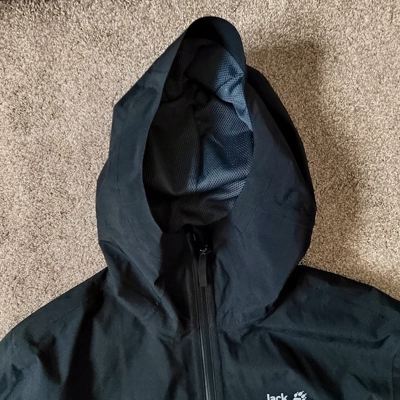 Jack Wolfskin Men's JWP Shell Waterproof Packable Jacket – Black – Size Small