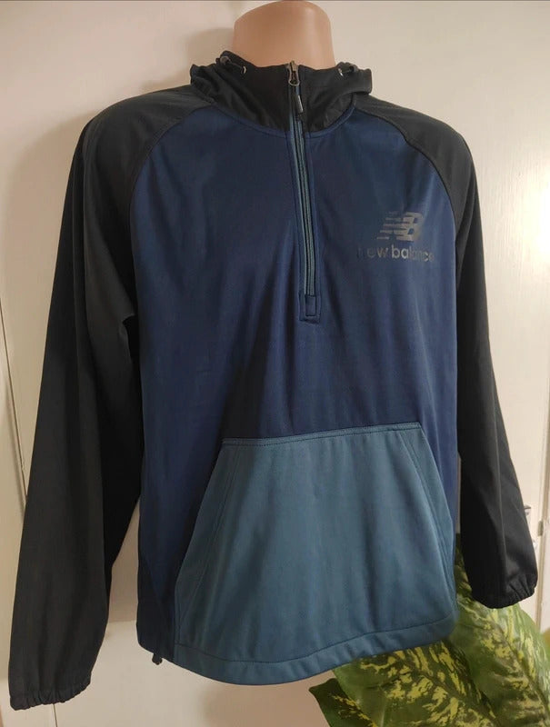 New Balance Men's Colour-Block Half-Zip Running Hoodie – Size Small – New Without Tags
