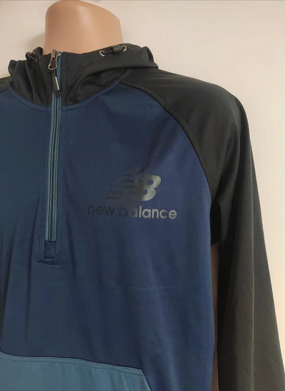 New Balance Men's Colour-Block Half-Zip Running Hoodie – Size Small – New Without Tags