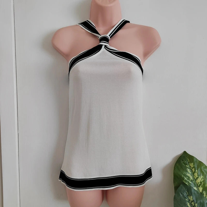 NWT Paisie Crisscross Halterneck Knit Top - Medium