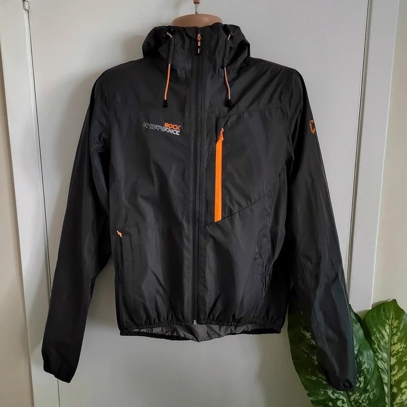 Rock Experience Men's Great Roof 2.0 Waterproof Hardshell Jacket – Black & Orange – Size Medium