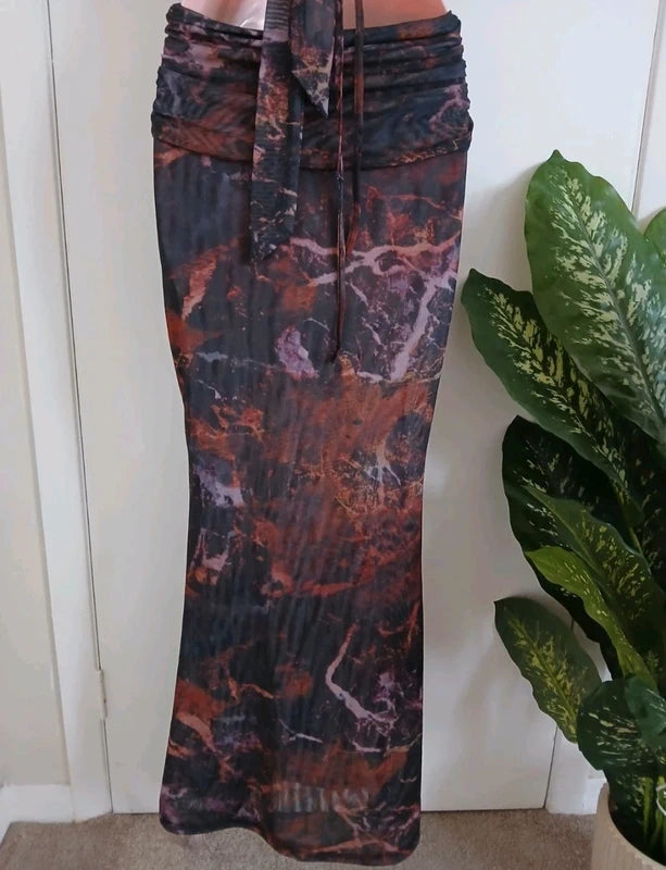 Missguided Marble Print Maxi Dress - Size XS NWT