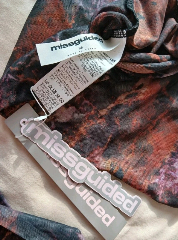 Missguided Marble Print Maxi Dress - Size XS NWT