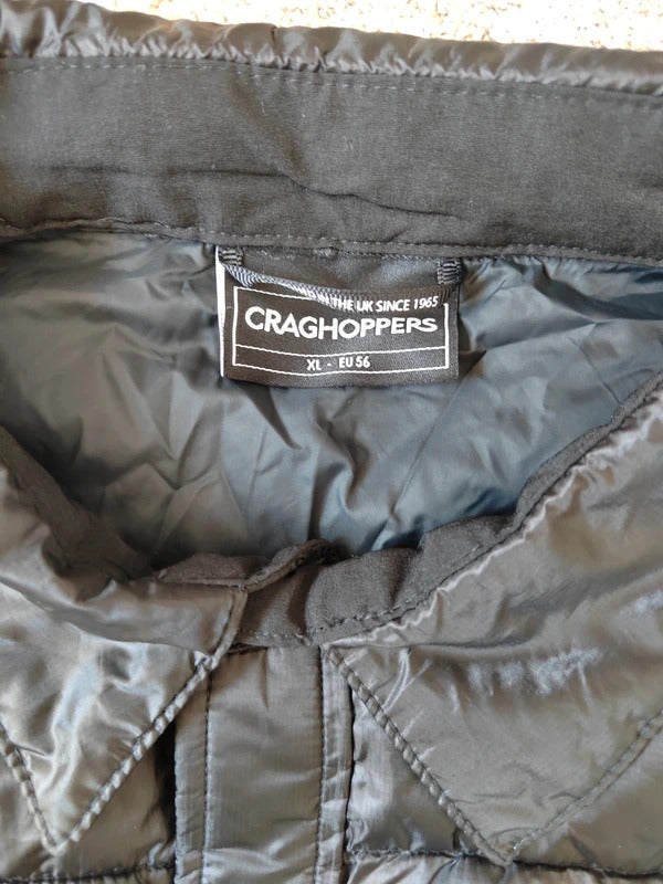 Craghoppers Men's Compresslite Insulated Puffer Overshirt Jacket – Black – Size XL