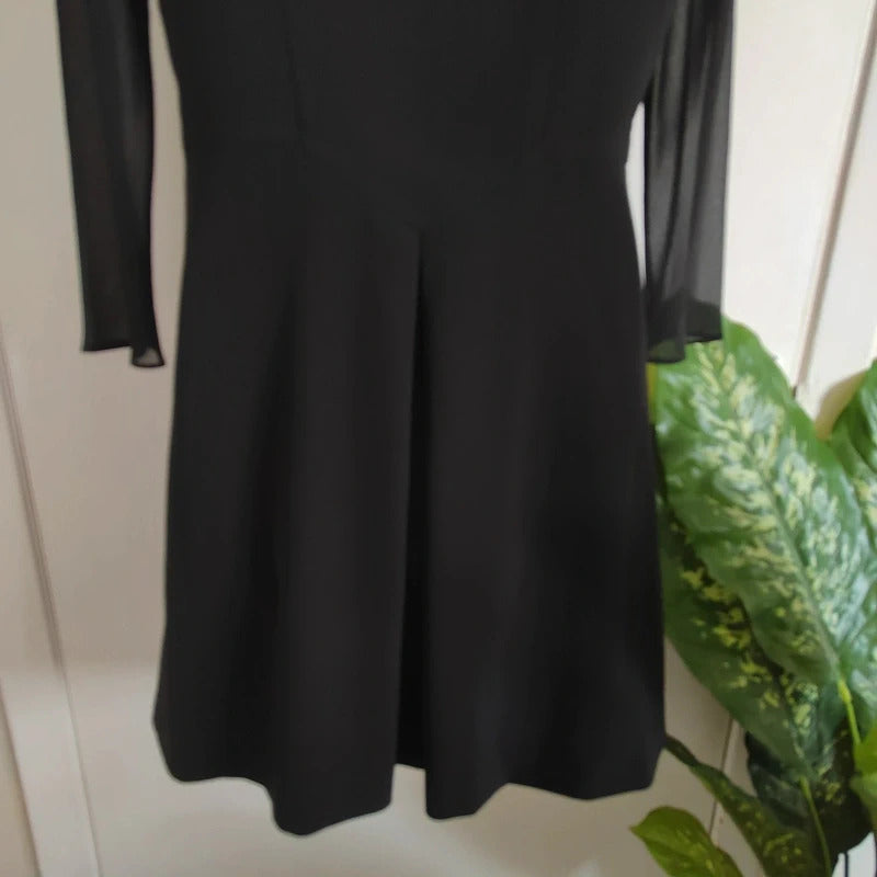 Ted Baker Black Crystal Embellished Neckline A-Line Dress – Ted Size 3 / UK 12