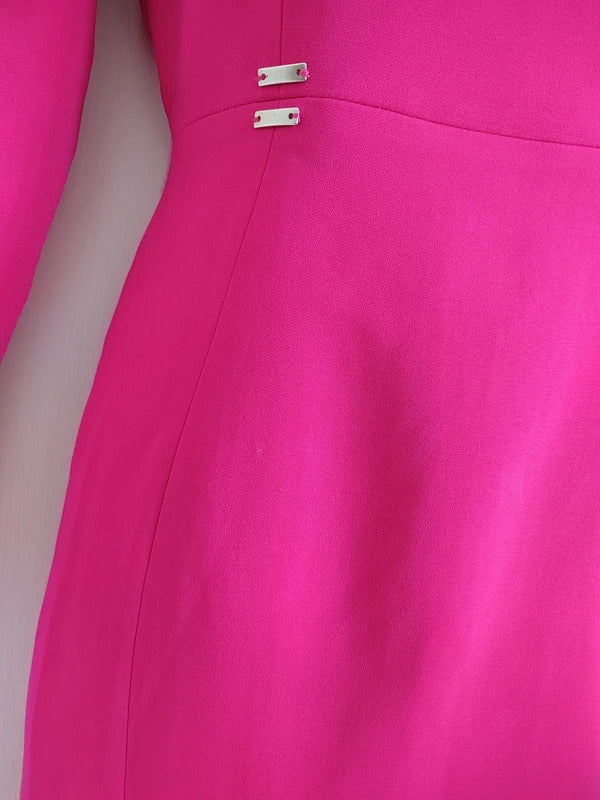 Karen Millen Hot Pink Structured Crepe Cut-Out Mini Dress – Size UK 8 – NWT