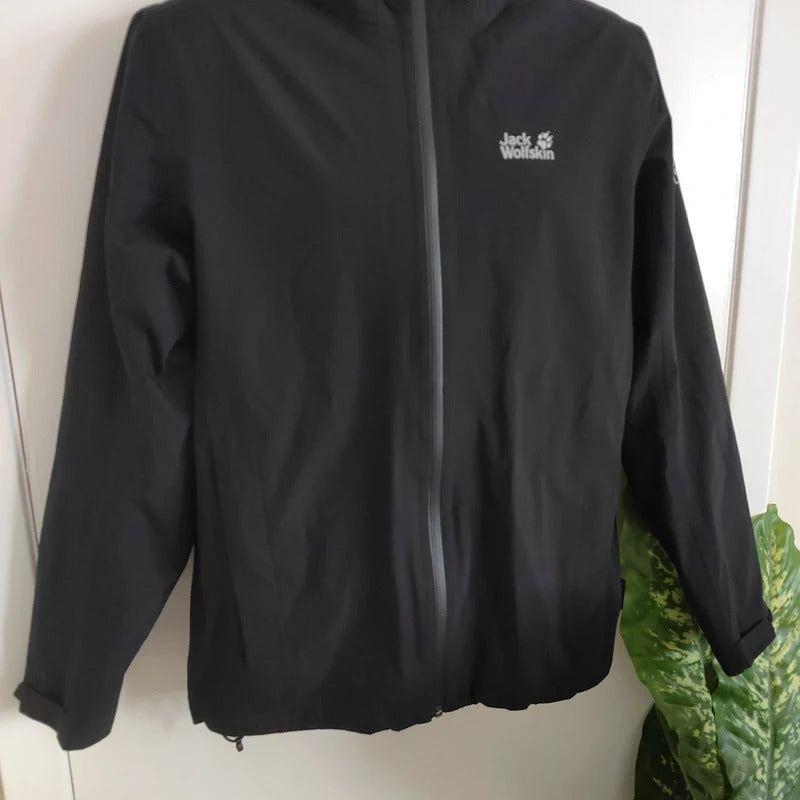 Jack Wolfskin Men's JWP Shell Waterproof Packable Jacket – Black – Size Small