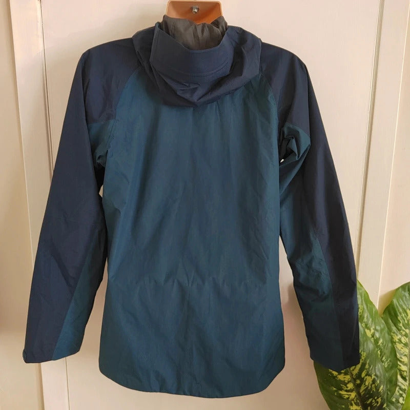 Haglöfs Men’s Esker PROOF™ Waterproof Hooded Jacket – Steel Blue & Navy – Size Small NWOT