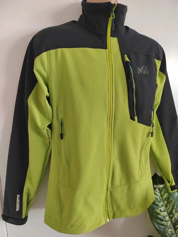 Millet Men’s W3 Expert GORE-TEX Windstopper Softshell Jacket – Lime & Black – Size Small NWOT