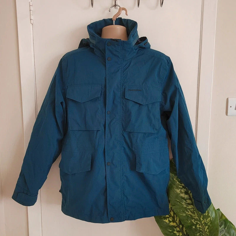 Craghoppers Men's Winslow Waterproof Hooded Parka Jacket – Dark Teal – Size Large NWOT
