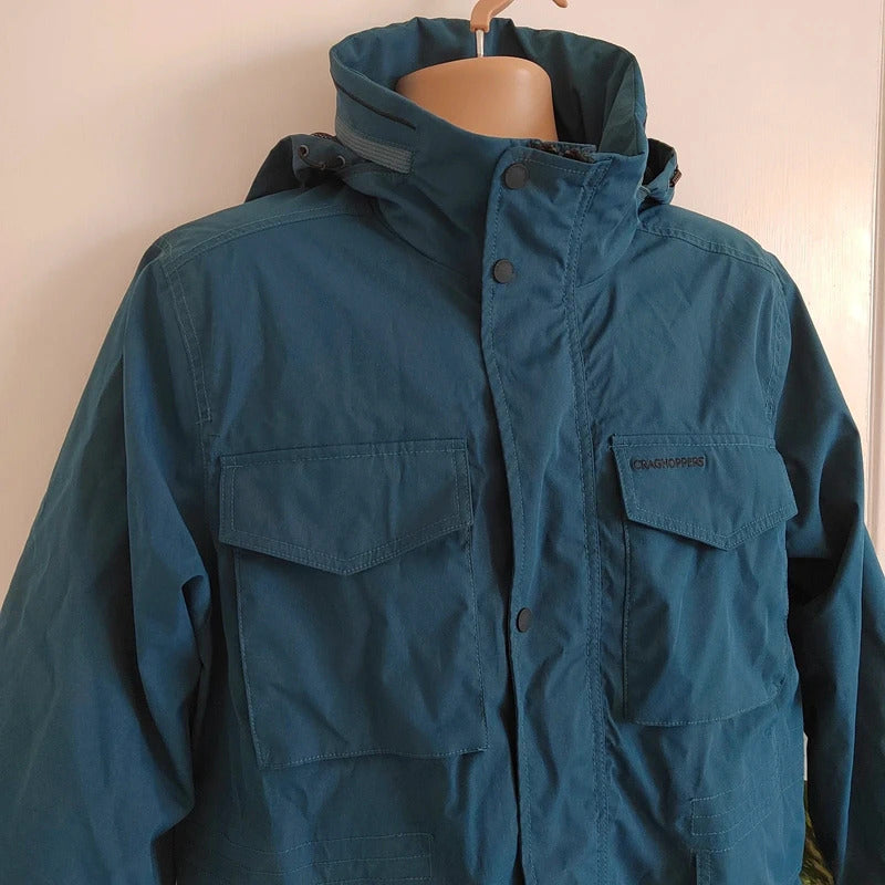 Craghoppers Men's Winslow Waterproof Hooded Parka Jacket – Dark Teal – Size Large NWOT