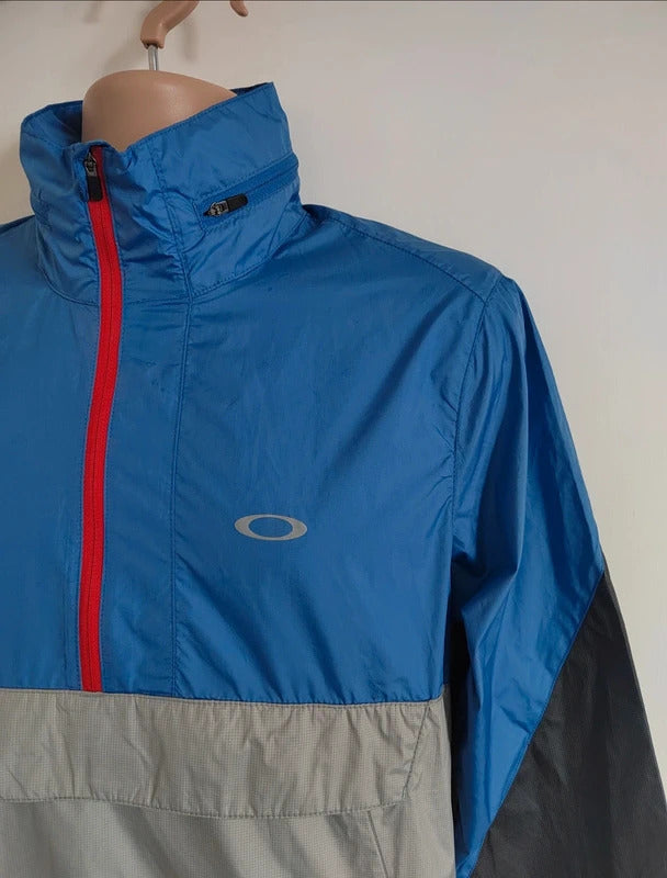 Oakley Men's Century Colorblock Half-Zip Hooded Windbreaker - Size Small