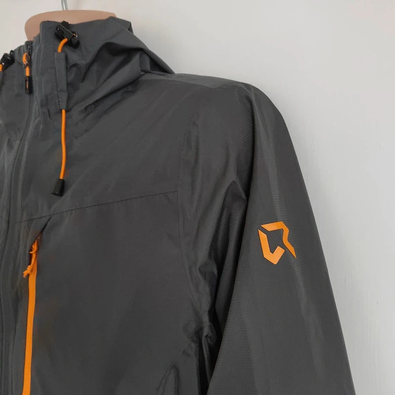Rock Experience Men's Great Roof 2.0 Waterproof Hardshell Jacket – Black & Orange – Size Medium