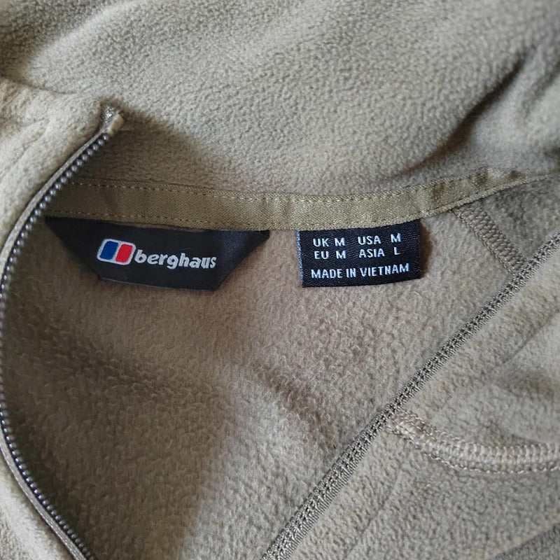 Berghaus Men's Prism Micro Full-Zip Fleece Jacket – Khaki / Olive Green – Size Medium