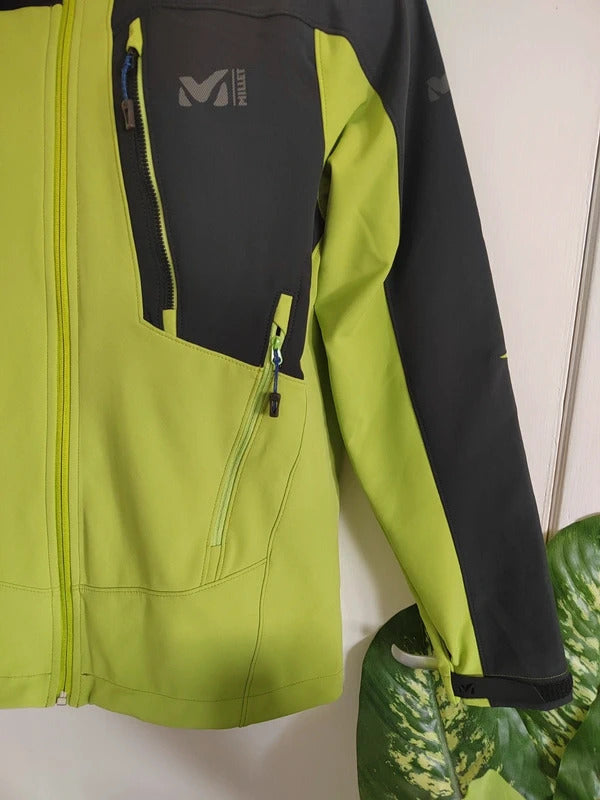 Millet Men’s W3 Expert GORE-TEX Windstopper Softshell Jacket – Lime & Black – Size Small NWOT