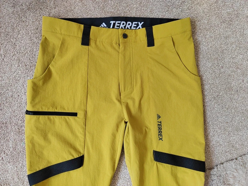 Adidas Terrex Men’s Zupahike Technical Hiking Pants – Yellow/Olive & Black – Size Large