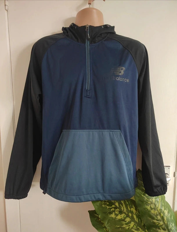 New Balance Men's Colour-Block Half-Zip Running Hoodie – Size Small – New Without Tags