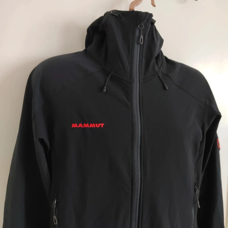 Mammut Men's SOFtech Climb Light Hooded Jacket – Black & Red – Size Medium