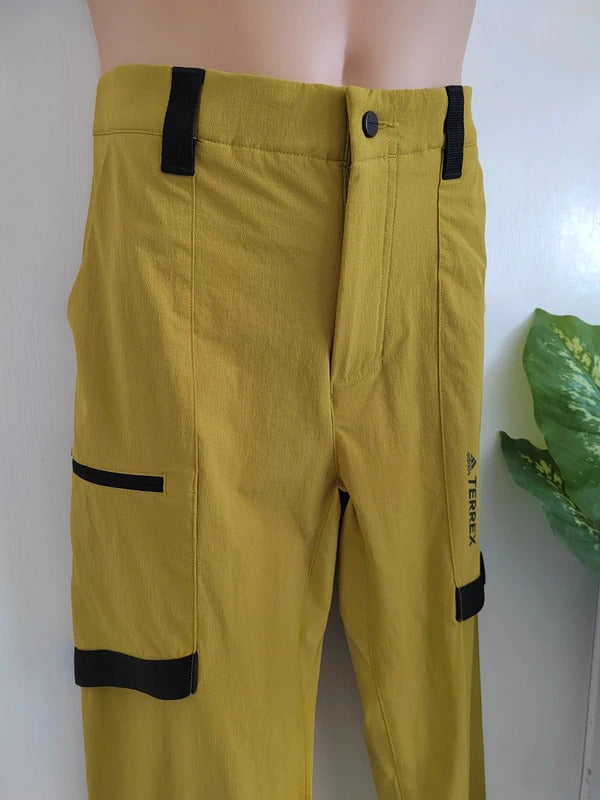 Adidas Terrex Men’s Zupahike Technical Hiking Pants – Yellow/Olive & Black – Size Large