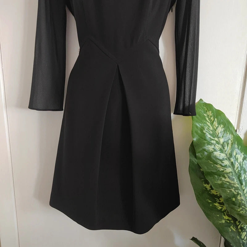 Ted Baker Black Crystal Embellished Neckline A-Line Dress – Ted Size 3 / UK 12