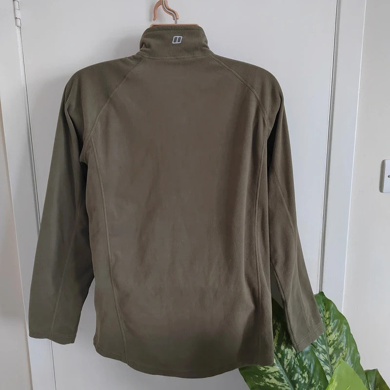 Berghaus Men's Prism Micro Full-Zip Fleece Jacket – Khaki / Olive Green – Size Medium