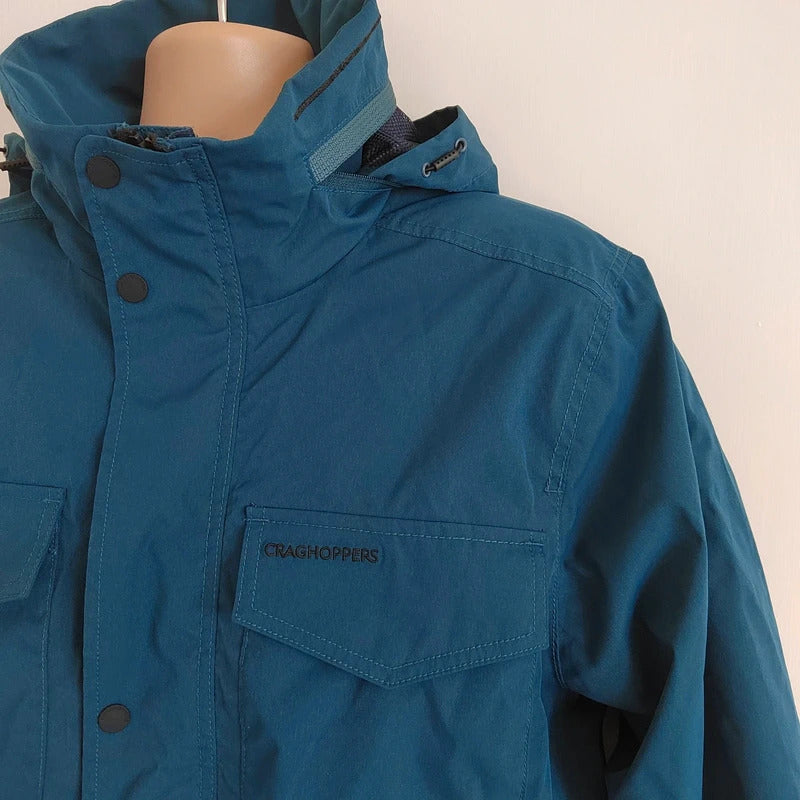 Craghoppers Men's Winslow Waterproof Hooded Parka Jacket – Dark Teal – Size Large NWOT