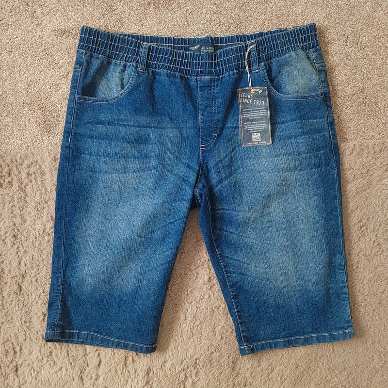 Arizona Blue Wash Elasticated Waist Denim Long Shorts – Plus Size 22 – Brand New With Tags (NWT)