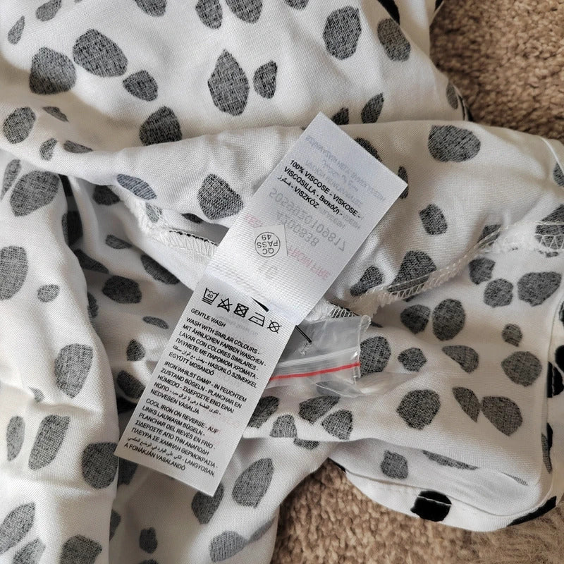Peacocks Dalmatian Print Puff Sleeve Midi Dress – Size 16 – NWT