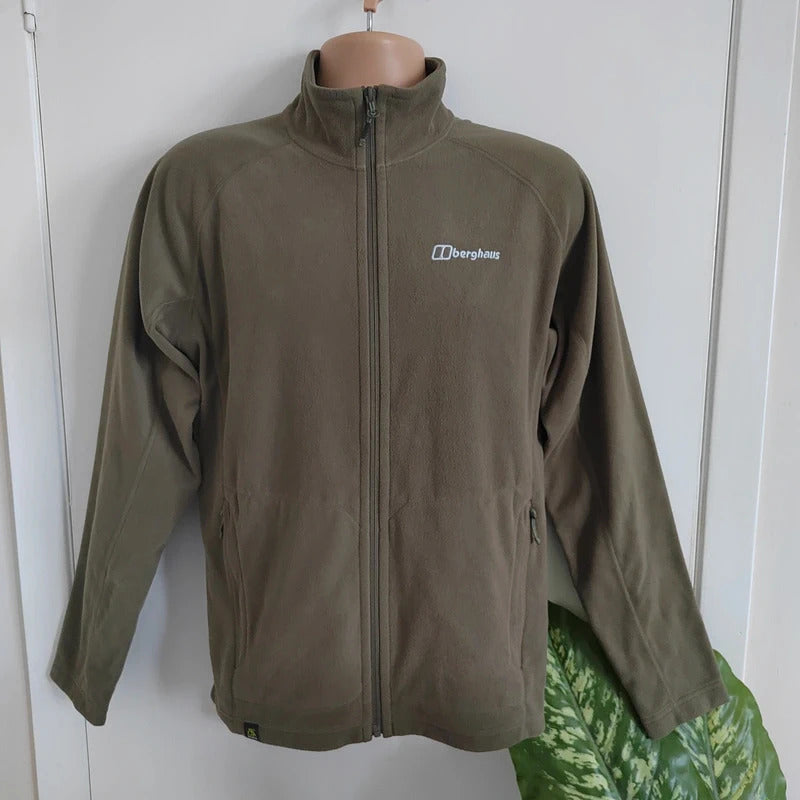 Berghaus Men's Prism Micro Full-Zip Fleece Jacket – Khaki / Olive Green – Size Medium
