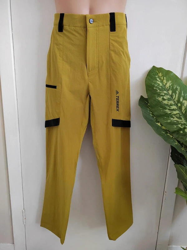Adidas Terrex Men’s Zupahike Technical Hiking Pants – Yellow/Olive & Black – Size Large