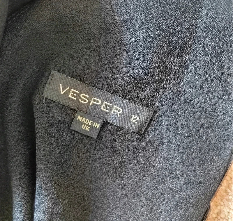Vesper High Neck Keyhole Wide Leg Jumpsuit – Classic Black - Size 12