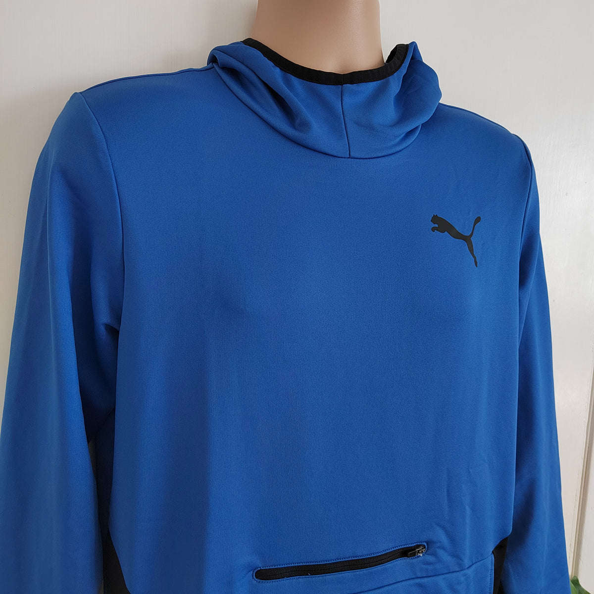 PUMA RTG Men's Colorblock Training Hoodie – Royal Blue & Black - Size Small