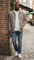 Folk London Men’s Assembly Utility Chore Jacket – Taupe Brown – Size Small NWOT