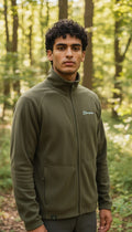 Berghaus Men's Prism Micro Full-Zip Fleece Jacket – Khaki / Olive Green – Size Medium