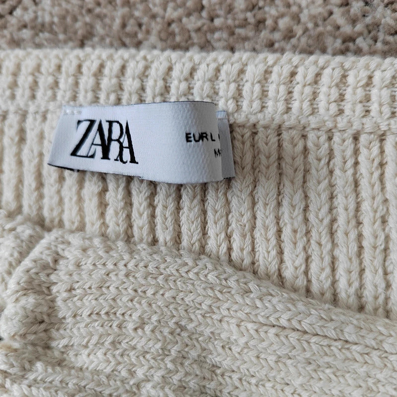 Zara Ribbed Knit Strapless Cut-Out Tube Top – Large