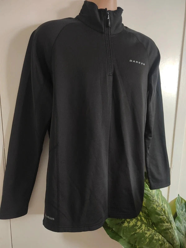 Dare 2b Men's Core Stretch Half-Zip Training Fleece – Black – Size Large