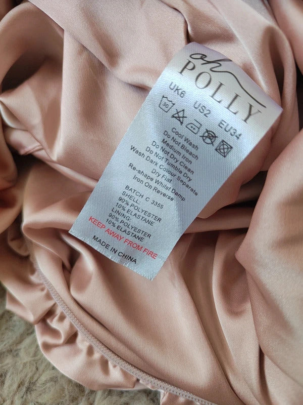 Oh Polly "Sleek Over" Lace-Up Ruched Corset Satin Mini Dress – Size 6 NWT