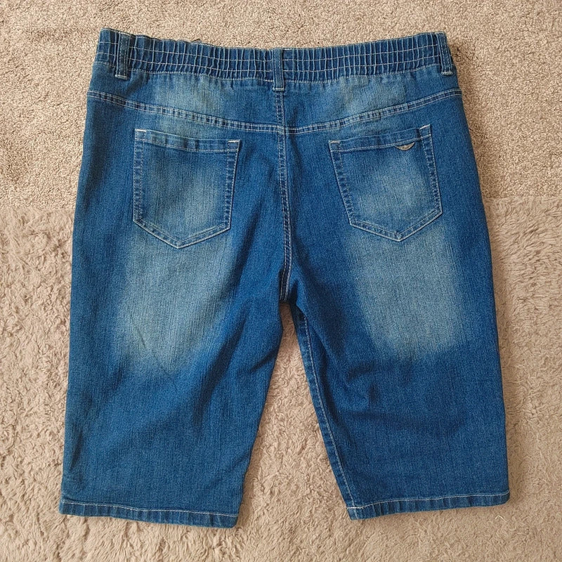 Arizona Blue Wash Elasticated Waist Denim Long Shorts – Plus Size 22 – Brand New With Tags (NWT)