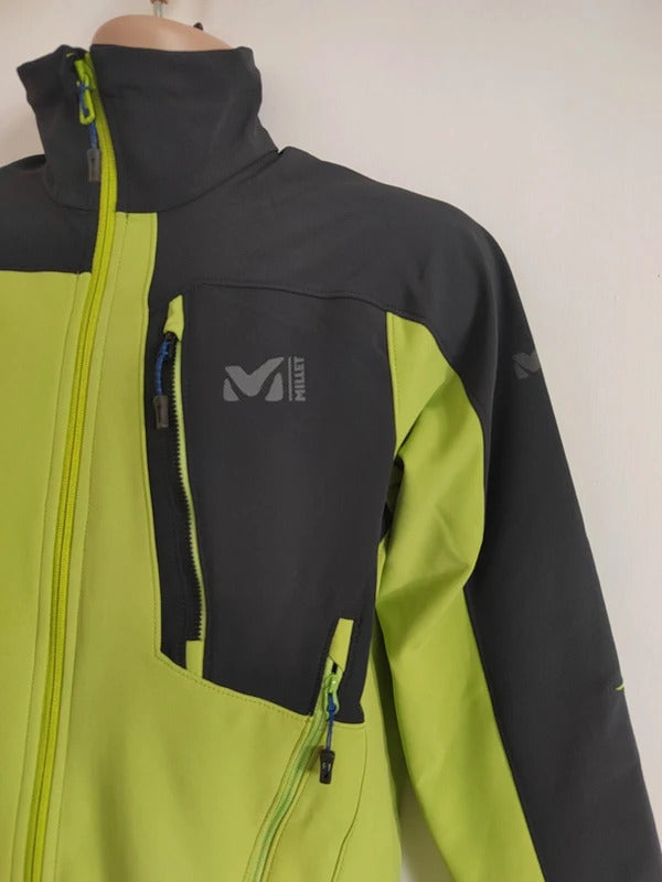 Millet Men’s W3 Expert GORE-TEX Windstopper Softshell Jacket – Lime & Black – Size Small NWOT