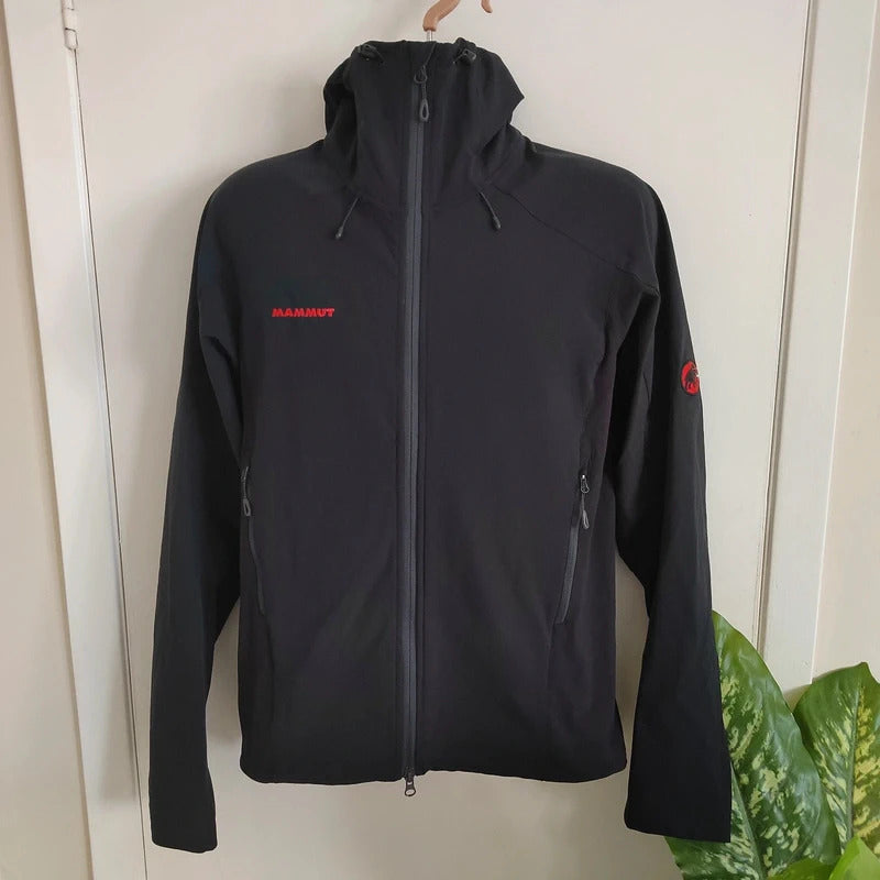 Mammut Men's SOFtech Climb Light Hooded Jacket – Black & Red – Size Medium