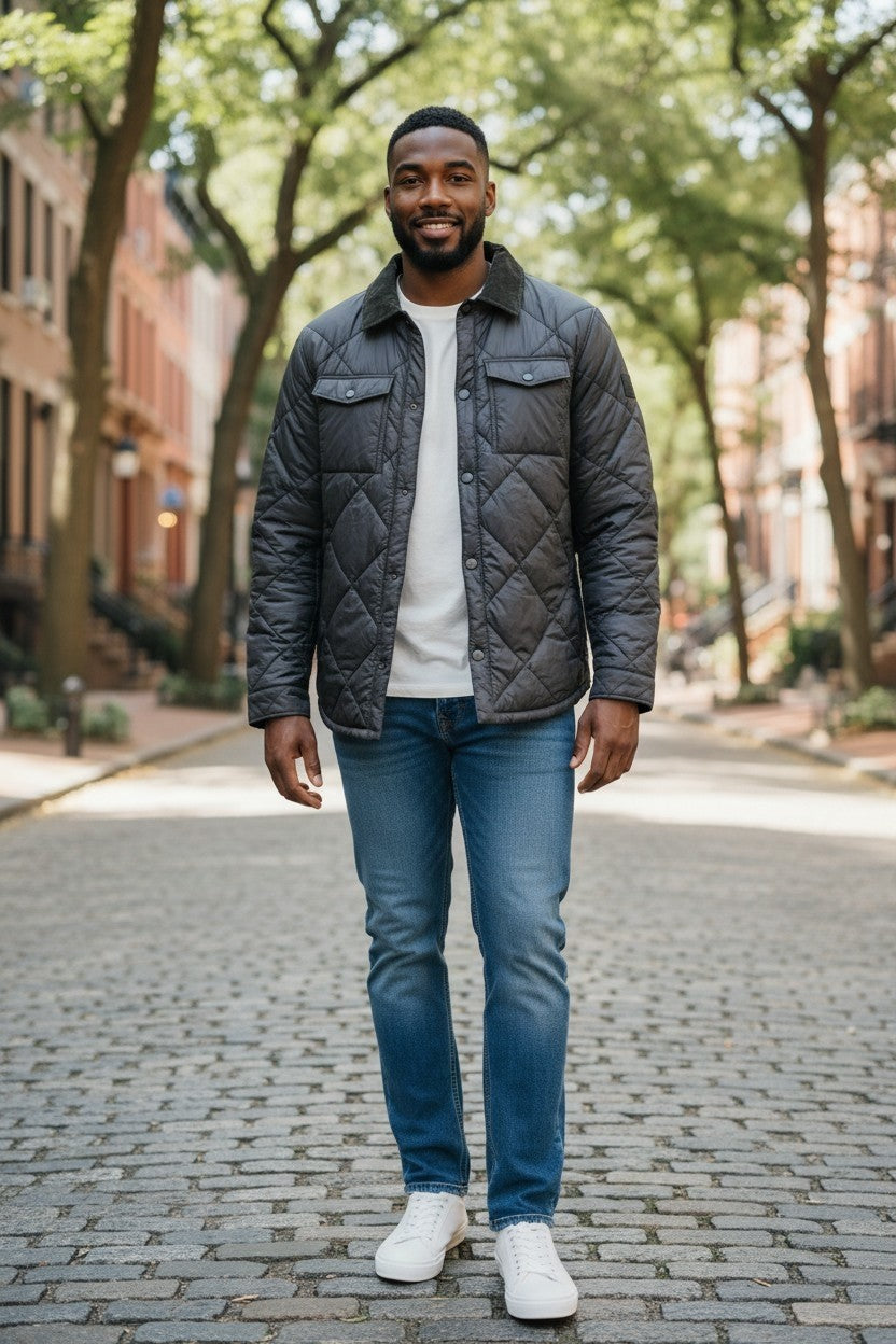 Barbour Men's Shoveler Quilted Shirt Jacket – Charcoal Black - Size Small NWOT