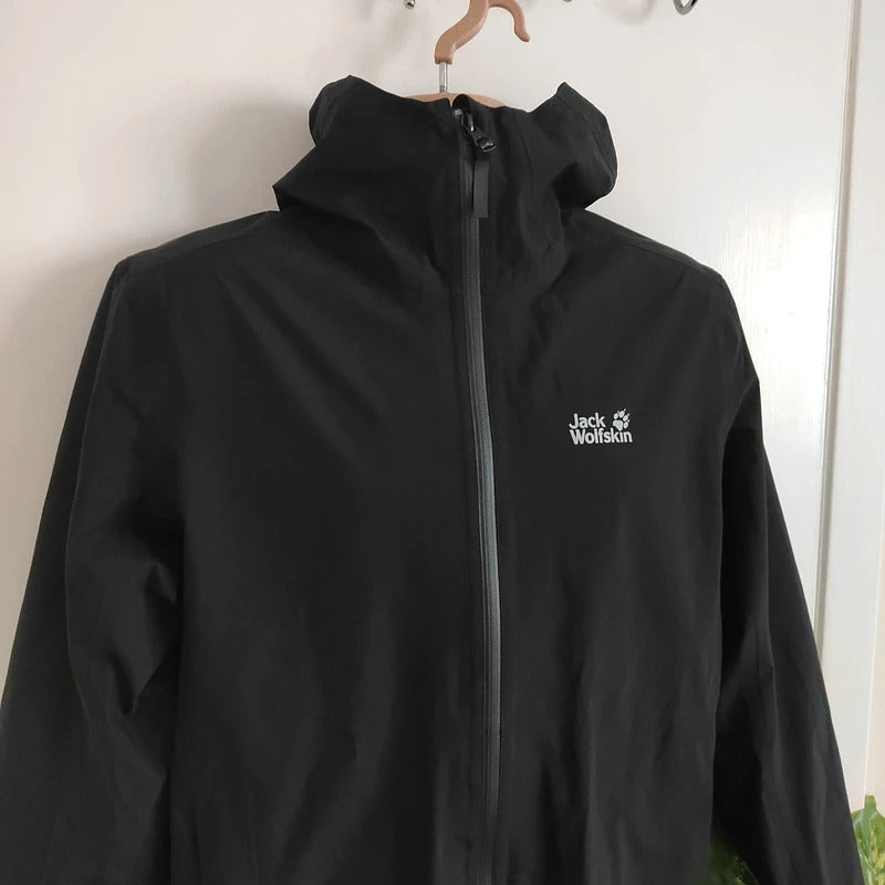 Jack Wolfskin Men's JWP Shell Waterproof Packable Jacket – Black – Size Small