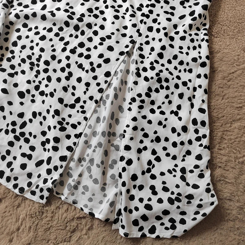 Peacocks Dalmatian Print Puff Sleeve Midi Dress – Size 16 – NWT