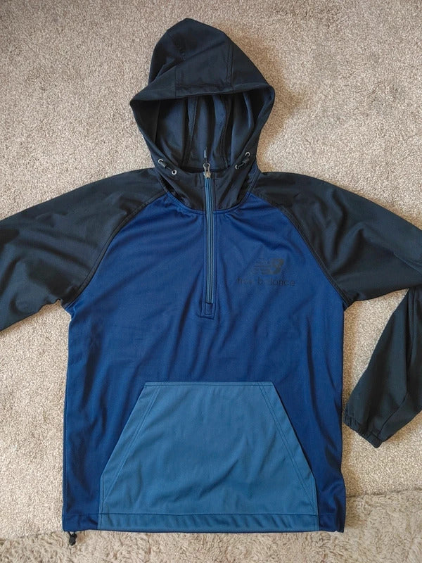 New Balance Men's Colour-Block Half-Zip Running Hoodie – Size Small – New Without Tags