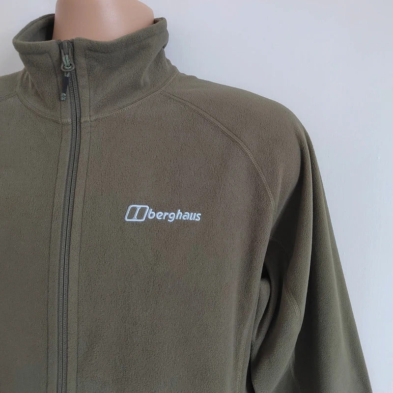 Berghaus Men's Prism Micro Full-Zip Fleece Jacket – Khaki / Olive Green – Size Medium
