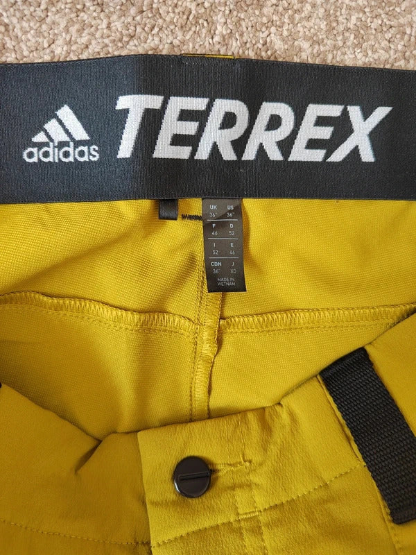 Adidas Terrex Men’s Zupahike Technical Hiking Pants – Yellow/Olive & Black – Size Large