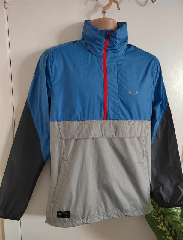 Oakley Men's Century Colorblock Half-Zip Hooded Windbreaker - Size Small