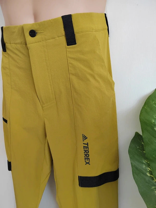 Adidas Terrex Men’s Zupahike Technical Hiking Pants – Yellow/Olive & Black – Size Large