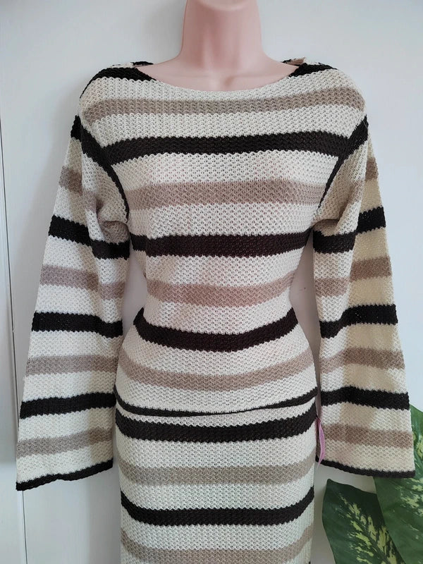 Pretty Little Thing Crochet Striped Coord - Size 6 NWT